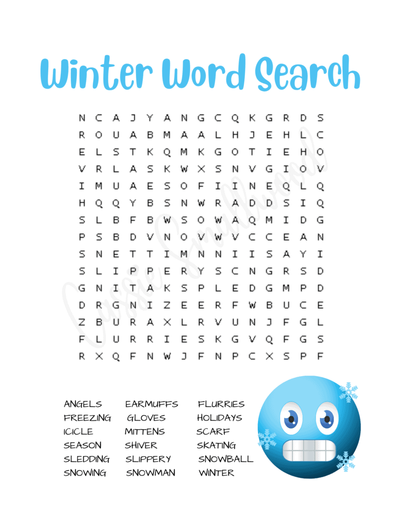 8 fun winter word searches - cassie smallwood